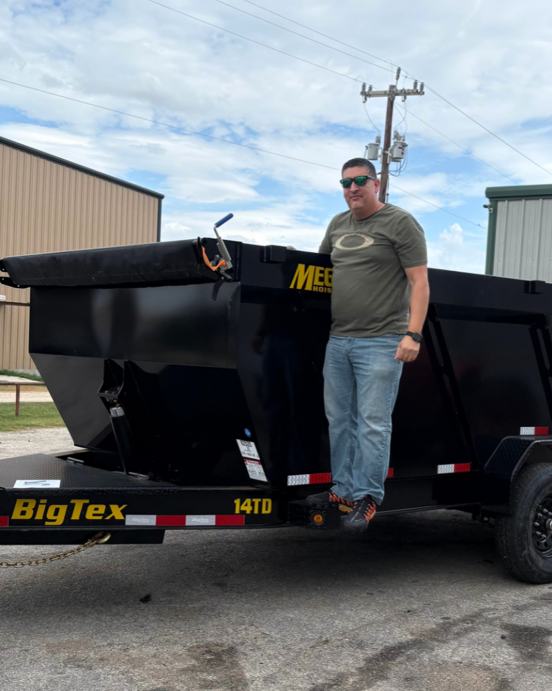 Ruiz Hauling Services truck with dump trailer ready for hauling in San Antonio, Texas.